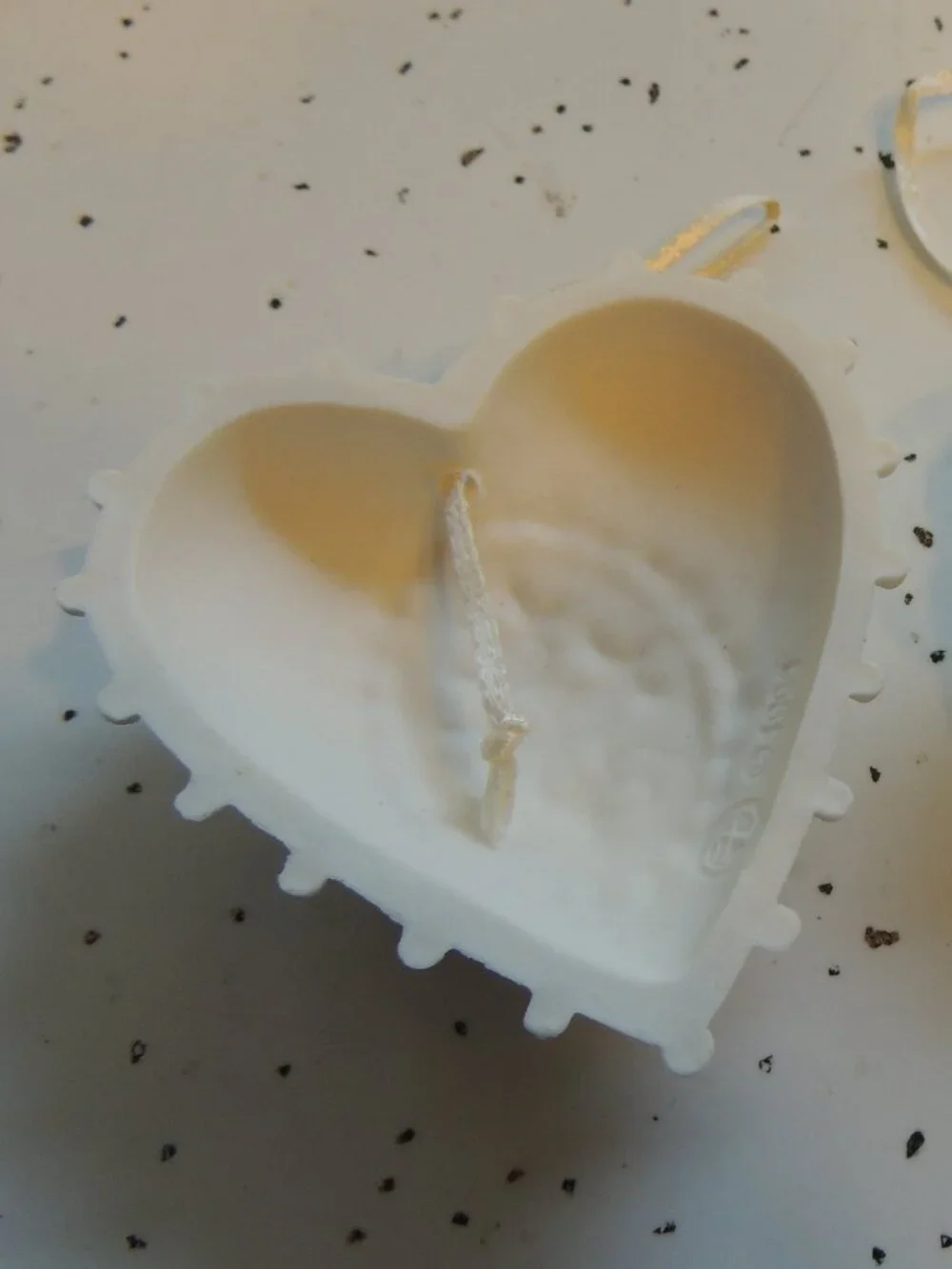 TWO Margaret Furlong Heart Ornaments
